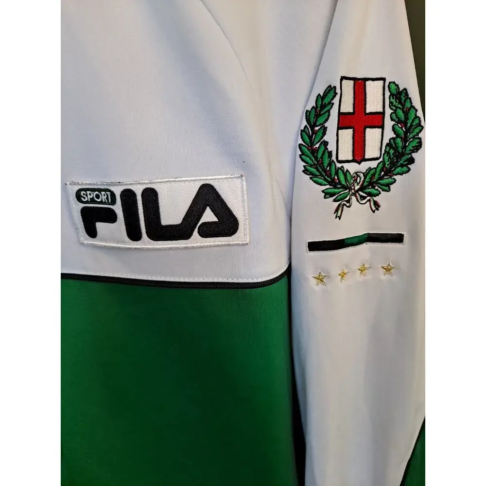 Fila Sport Green and‎ White Italia Track Jacket Size Large